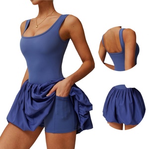 Robe de sport une pièce pour femme, personnalisable avec logo, séchage rapide, pour entraînement, course et tennis, respirante, jupe de golf et de tennis avec rembourrage - Product Image 2