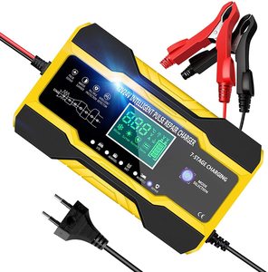 Venta caliente 12V 24V 10A Cargador de batería de coche inteligente Pantalla táctil Reparación de pulso LCD <span class=keywords><strong>Carga</strong></span> de energía rápida Batería de plomo ácido seco húmedo - Product Image 2