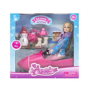 2023年工場卸売プラスチック人形おもちゃ雪雪だるまテーマセットドレスアップ人形女の子おもちゃ