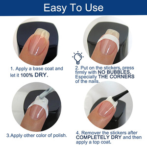 Autocollants Guides pour Manucure Française en Gros, Adhésifs pour Décoration d'Ongles DIY, Ligne Sourire, Demi-Lune, Autocollants Français - Product Image 4