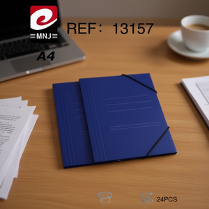 Dossier bleu A4 avec bande élastique pour le rangement de documents, 24 pièces - Product Image 2