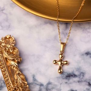 High Polishing Gold Plated Jewellery Stainless Steel Cross Charms Pendant for Women - Product Image 2