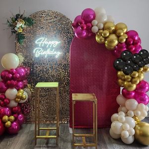 Lots Stock Fast Delivery Classic Style <strong>Prom</strong> Birthday Party <strong>Balloon</strong> Garland Arch Kit Metallic Red Gold with Black White <strong>Balloons</strong> - Product Image 3