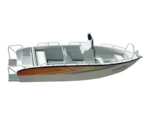 Barco de pesca marítima chinês luxuoso de alta qualidade com motor para lago profundo soldado pequeno de 20 pés 6m 7m