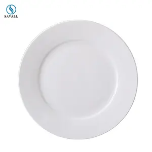 Savall HoReCa-Juego de vajilla de plástico con forma redonda, cuenco blanco para máquina, platos de cerámica para restaurante