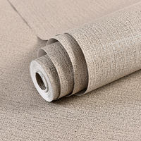 Papier peint auto-adhésif en lin de couleur minimale pour chambres à coucher, salons, hôtels, murs de fond et décorations de pièces
