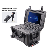 Valise robuste sur roulettes Command Center pour ordinateur portable 15,6 pouces en alliage d'aluminium noir, protection IP65, Intel I7, Windows 10/11, anglais, Disaster