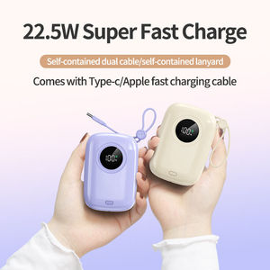 พาวเวอร์แบงค์กันน้ำ 10000mAh พร้อมสายชาร์จ C-in-C ในตัว ขนาดกะทัดรัด น้ำหนักเบา บางเฉียบ พกพาสะดวก รองรับการชาร์จเร็ว - Product Image 5