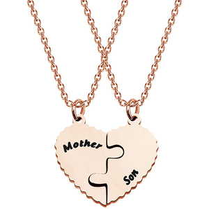 2 pz/set madre <span class=keywords><strong>e</strong></span> figlio padre <span class=keywords><strong>e</strong></span> figlia collana in acciaio inossidabile gioielli per donna uomo festa della mamma regali per la festa del papà - Product Image 6
