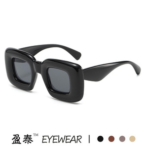Y2K <b>Square</b> <b>Sunglasses</b> Red PC Frame UV400 Protection Unisex Street Style - Product Image 2