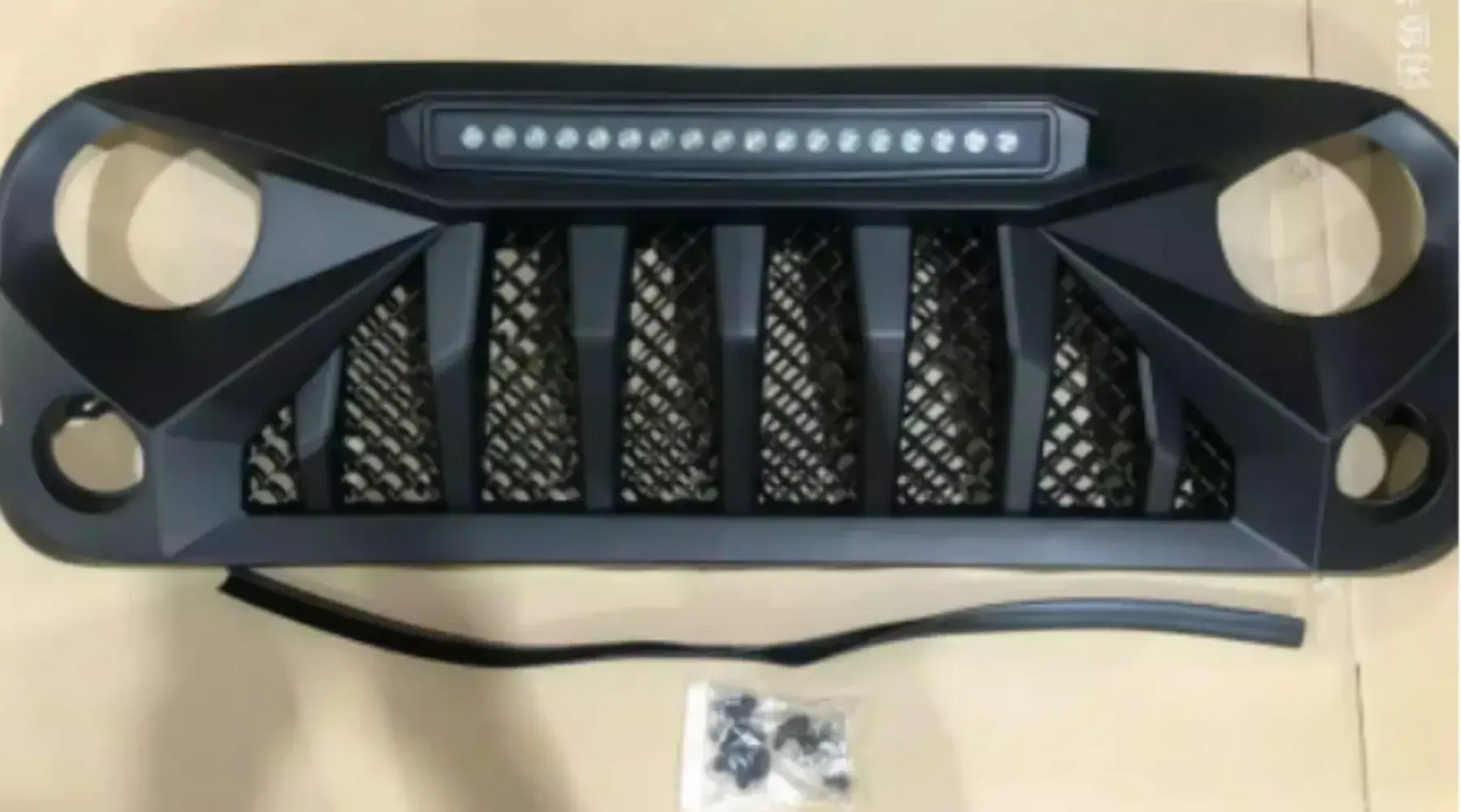 Parrilla de parachoques delantero de coche, máscara de radiador, parrillas de carreras para Jeep Wrangler con luz de señal de giro