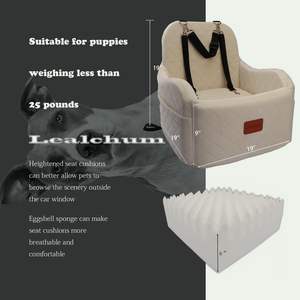 Hund Autos itz Großhandel 6in <span class=keywords><strong>Memory</strong></span> <span class=keywords><strong>Foam</strong></span> Erhöhtes Kissen Voll abnehmbar Wasch bar 2 Clip-On Sicherheits leinen Haustier betten - Product Image 3