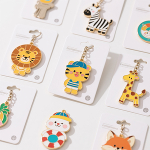 Manufacturer Wholesale Fashion Cute Promotional Metal Enamel Keychain Charms <b>Key</b> <b>Rings</b> with logo - Product Image 6