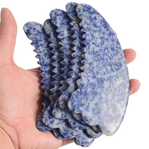 En gros bleu outil de massage jade gua sha grattage pour les soins de la peau - Product Image 2