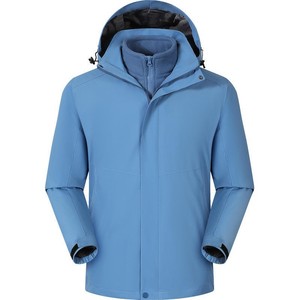 Chaqueta Cortavientos 3 en 1 para Hombre, Color Sólido, Forro Polar, Ropa de Trabajo Resistente al Viento, Otoño Invierno, Personalizable con Logotipo - Product Image 4