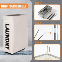 Panier à linge pliable autoportant imperméable avec roulettes pour la vente en gros