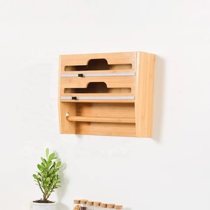 Cadres muraux en <span class=keywords><strong>bois</strong></span> de bambou 4 en 1 Porte-rouleau de <span class=keywords><strong>cuisine</strong></span> <span class=keywords><strong>mural</strong></span> Organisateur de serviettes en papier Distributeur de papier d'aluminium en bambou - Product Image 5