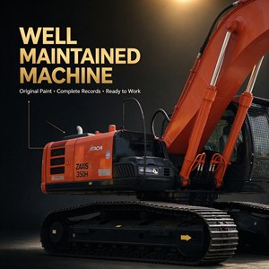 Excavadora de cadenas Hitachi Zaxis 350H usada de 35 toneladas, casi nueva, con pocas horas de uso, excavadoras hidráulicas de segunda mano en stock - Product Image 2