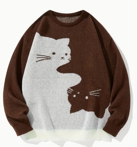 เสื้อสเวตเตอร์คอกลมแขนยาวสำหรับผู้ชายเสื้อสวมหัวลำลองขนาดใหญ่สำหรับฤดูหนาวออกแบบได้ตามต้องการ - Product Image 3