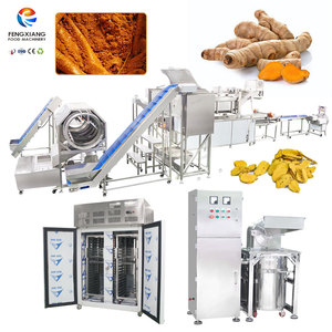 Ligne de traitement automatique de gingembre et curcuma : lavage, pelage, égouttage, découpe, production de poudre, capacité 1-3T/H, machine de traitement du gingembre sur mesure - Product Image 1