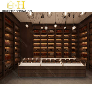 Vitrina de Exhibición de Tabaco de Alta Calidad, Muebles para Sala de Fumadores de Cedro Español, Vitrina de Vidrio Personalizada con Iluminación - Product Image 1