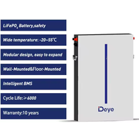 Deye RW-M6.1-B daya dinding Lifepo4 baterai 51.2v 120Ah 6,14kwh baterai Lithium untuk sistem surya hibrida
