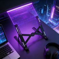 Support d'ordinateur portable pliable Zaidtek avec angle d'inclinaison réglable sur 10 niveaux, en caoutchouc, noir/couleur personnalisée et support ODM/OEM
