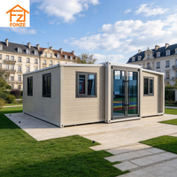 Conteneurs extensibles à double aile, Conteneurs extensibles, 20 pieds, 30 pieds, 40 pieds, Maisons modulaires préfabriquées personnalisables et meublées