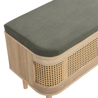 Banc à chaussures en bois vert doux avec rangement, design traditionnel pour l'entrée, l'appartement, le centre commercial, le bureau, l'utilisation en bâtiment