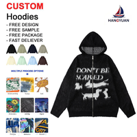 Cardigan à capuche zippé imprimé, coupe oversize, en maille ample avec détail poche, imperméable et respirant, col montant, style sweat-shirt, ODM