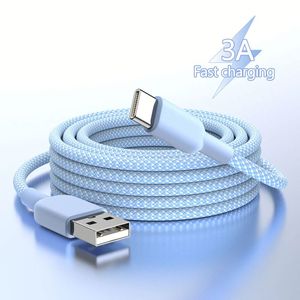 1M 2M <b>3M</b> High-speed <b>USB</b> to Type <b>C</b> Charging <b>Cables</b> Nylon Braid Data <b>Cable</b> <b>USB</b> <b>C</b> Quick Charger Cord for 15/16/17 Mobile Phone - Product Image 4
