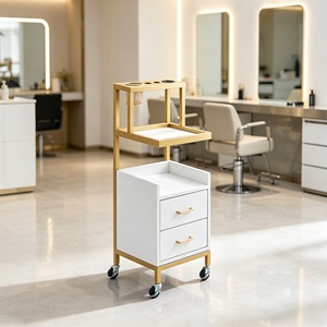 Chariot de Salon Moderne Écologique en Bois à Roulettes avec Tiroirs, Idéal pour Salon et Salle de Bain - Vente Flash - Product Image 2