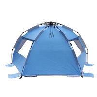 Carpa de Playa Automática de Fácil Montaje con Tres Ventanas Grandes de Malla, Carpa Instantánea para Acampar al Aire Libre
