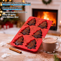 Weihnachtsbaum, Weihnachtsmann, Schneemann Silikon-Backform für Kuchendekoration, Neujahrs-Festliche DIY-Fondantform für Feiertagsbacken