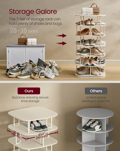 <span class=keywords><strong>VASAGLE</strong></span> Étagère à chaussures rotative à 7 niveaux, organisateur de placard, support d'affichage autoportant, tour rotative à 360 degrés - Product Image 3