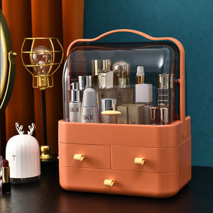 Boîte de rangement en plastique pour cosmétiques, style célébrité <span class=keywords><strong>internet</strong></span>, pour dortoir et bureau – Organisateur de soins de la peau anti-poussière au design moderne et épuré - Product Image 2