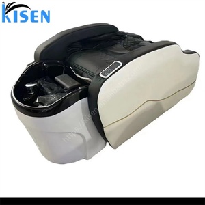 Kisen Modern <b>Style</b> <b>Head</b> Spa Equipment Heavy Duty White Black Electric Massage Shampoo Chair Wash Chair With Water Circulation - Product Image 2