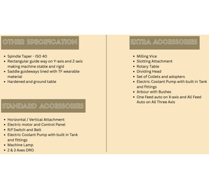 Fresadora Universal con Torreta DRO Diseñada para Mecanizado de Metales de Alta Precisión, Posicionamiento Preciso y Rendimiento Eficiente - Product Image 5