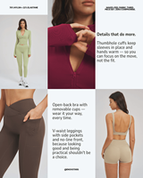 Ensemble de sport EnovStars personnalisé 6 pièces : soutien-gorge, t-shirt, veste, short, leggings, pantalon évasé, sensation seconde peau, ensemble de sport, ensemble fitness