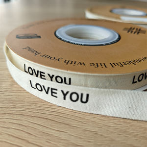 ギフトやブーケ用にカスタムプリントされた0.5インチコットンカスタムリボンロール高密度天然オーガニックコットンリボン - Product Image 6