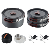 Kit de cuisson portable 5 pièces en aluminium antiadhésif pour camping – Batterie de cuisine de camping très vendue