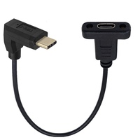 Nouveau câble d'extension USB-C vers USB-C à angle droit, connecteur femelle vers mâle Type-C USB 3.0, adaptateur de charge verrouillable avec vis