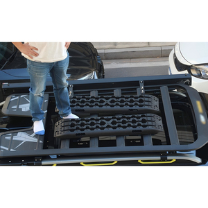 Offroad 4x4 Argent/Black Aluminum Alloy Roof Rack & Luggage <b>Ladder</b> for Prado-FJ150 2009-2023 Model 01 - Product Image 4