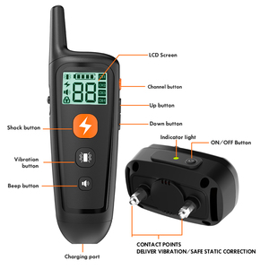 Wiederauf lad bares elektrisches Training Aggressives Anti-Barking-wasserdichtes Hunde trainings halsband Remote Dog Bite Training Shock Collar - Product Image 6