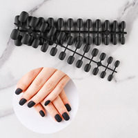 Lot de 24 faux ongles véganes tendance en ABS à presser, courts et ronds, 40 couleurs, à retirer par trempage