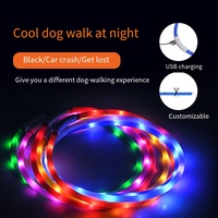 Meistverkaufter LED-Leuchthalsband USB-Aufladbar Leuchtender Fluoreszierender Ring Geeignet für Haustiere zu Weihnachten und Halloween