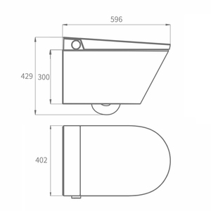 WC suspendu intelligent en céramique monobloc à cadre dissimulé avec fonction intégrée TA-TE53DF - Product Image 3