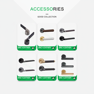 Poignée de porte fendue en aluminium gris et noir de luxe moderne avec trou pour cylindre de serrure pour accessoires de quincaillerie de porte en bois - Vente en gros - Product Image 4