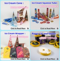 Emballage de crème glacée de vente de 120ml Tube de crème glacée en papier de cornet de glace biodégradable