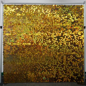 Sıcak Panel Panel duvar pırıltılı Sequins açık hava düğün için işaretleri standı dekor büyük altın pullu zemin panelleri